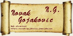 Novak Gojaković vizit kartica